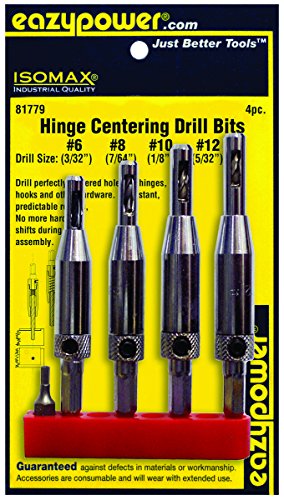 Eazypower 81779 Hinge Centering Drill Bits, 4-Pack