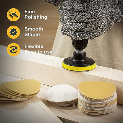 S SATC 50PCS 3 Inch Hook and Loop Sanding Disc 320 Grit Sanding Discs for Orbital Sander Aluminum Oxide Sandpaper for Woodworking Automotive Metal - style: 320Grit 50 pack