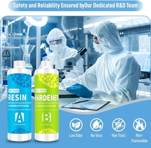 DR.RESIN Epoxy Resin Kit 16oz Clear Resin Kit Self-Leveling for Craft Molds - size: 16 oz