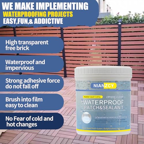 Liquid Waterproof Sealant Invisible Waterproof Agent Transparent Repairing Leak Waterproof Adhesive, Indoor & Outdoor Waterproof (12.3 OZ)