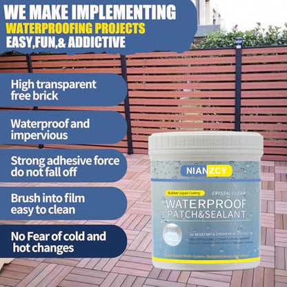 Liquid Waterproof Sealant Invisible Waterproof Agent Transparent Repairing Leak Waterproof Adhesive, Indoor & Outdoor Waterproof (12.3 OZ)