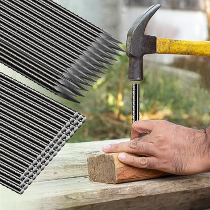 Jetec 12 Pcs 12 Inch Black Ground Rebar Stakes Heavy Duty Ground Anchors Steel Plant Support Garden Stake Long Straight Metal Spikes with Chisel Point End for Garden Concrete Plant Tent - size: 12 Inch