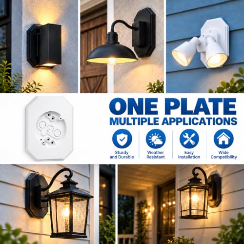 Podoy Vinyl Siding Mounting Block with Built-in Electrical Box (2Pcs White) - size: 2, style: White