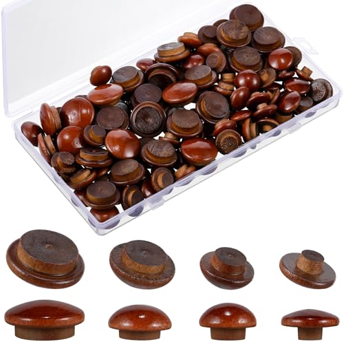 Bucherry 120 Pieces 4 Sizes Wood Plugs, Classic Style - style: Classic Style