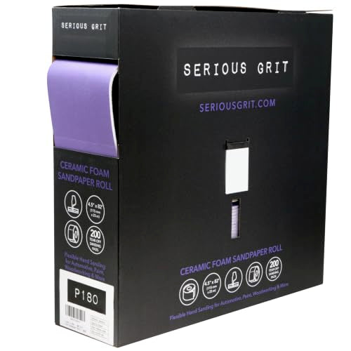 Serious Grit - P180 Grit Ceramic Foam Sandpaper Roll - 115mm x 25m - style: 180 Grit