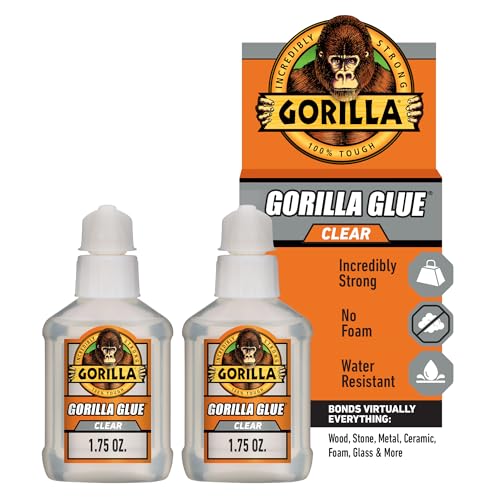 Gorilla Clear Glue, All Purpose, Polyurethane, 1.75 oz Bottle, 2-Pack - size: Bottle 1.75oz, style: Bottle 2 Pack