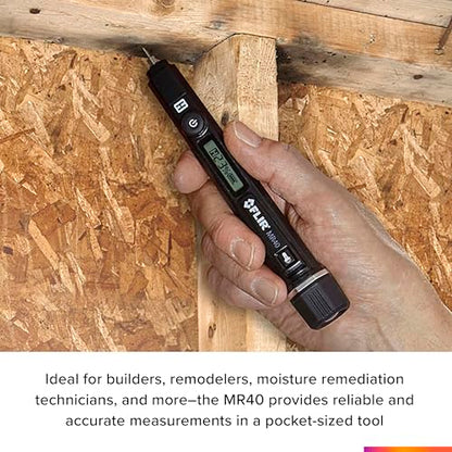 Flir MR40 Moisture Pen with Flashlight, 2-Pin, Pocket Portable