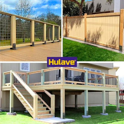 Hulave 1 Pack Stainless Steel 4" x 4" (Actual: 3.5" x 3.5") Post Base, Suitable for Terrace Railing, Fence, Mailbox, Gazebo, Porch, etc Concrete Support Anchor Base Post Anchor Bracket (Dark Gray) - size: 4"x4" (Actual 3.5"x3.5")