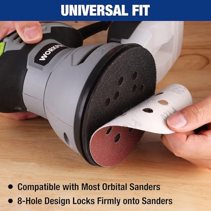WORKPRO Sanding Discs Set, 5-Inch 8-Hole Hook and Loop, 170 Pack - style: 170PCS 5 Inch Assort Grit