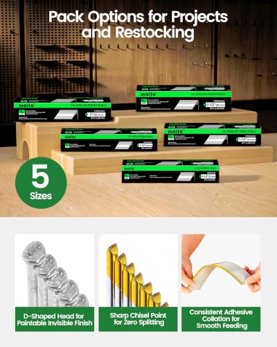 meite 15 Gauge Angled Finish Nails 1-1/4 Inch 34 Degree Galvanized 2,400PCS - size: 1-1/4" Leg, style: 1 Box (2,400PCS)
