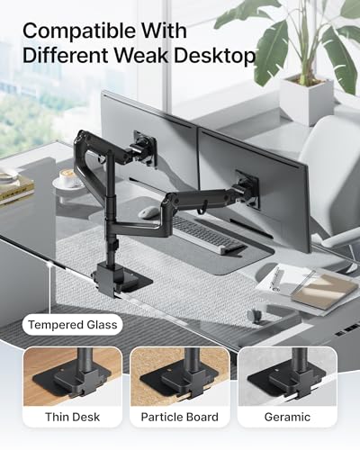 monTEK Adjustable Steel Monitor Mount Reinforcement Plate, Desk Stabilizer