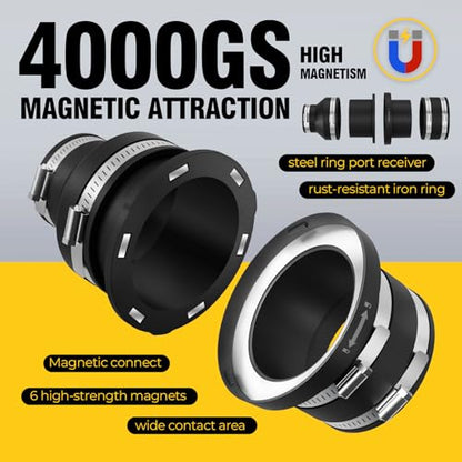 4‘’ magnetic dust collector fittings for 5 woodworking shop vacuum cleaners - size: 4" Mag Connector+4" Receiver+2.5&4" Cuff(12PK)