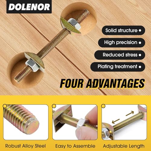 5 PCS Dolenor Countertop Joint Connectors,Counter Top Fasteners Bolt,Butcher Block Fasteners Draw Bolts,Miter Bolts Connector Hardware for Bed Frame|Furniture|Table