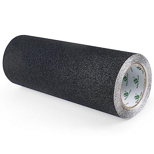 BOMEI PACK Anti Slip Tape, Black 12 Inch x 16.5Ft Grip Tape for Stairs Outdoor/Indoor, Waterproof Non Skid Roll for Stair Treads Non Slip, High Traction Abrasive Adhesive Stair Steps - size: 300mm