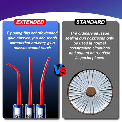 3 Pcs Caulking Nozzle Extension Tube caulking extension nozzle