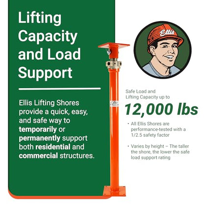 Ellis Light-Duty Lifting Shores, Adjustable Screw Jack Post, 38" to 62" - size: 38" - 62"