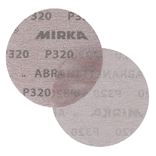 Mirka Abranet 5 Inch 320 Grit Mesh Sanding Discs, Hook and Loop, 10 Pack - size: Grit 320