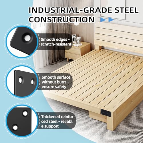 8Pcs Black Mending Plate - 3.15"x1.57" & 2.36"x1.5" Two Size, Stainless Steel Flat Metal Brackets Straight Metal Plate Wood Connector Brackets Fixing Brace Joining Plates for Furniture - size: 3.15"x1.57" & 2.36"x1.5"