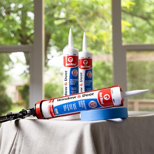 Red Devil 084660 Window & Door Siliconized Acrylic Caulk, Black, 10.1 oz, Pack of 1 - color: Black, style: Pack of 1