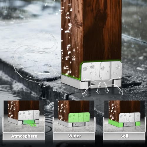10 PCS 6x6 Post Base for Concrete, Adjustable Aluminum-zinc Plated Steel Deck Post Anchor Base for 5.5x5.5 Wood, Post Base Holder with 1" Standoff for Deck Gazebo Pergola Porch（Includes Screws