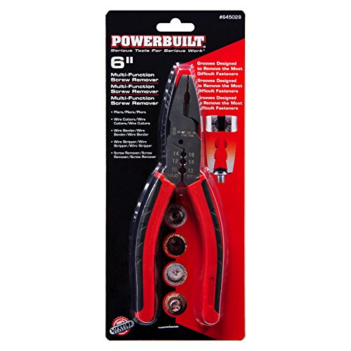 Powerbuilt Stripped Screw Extractor Pliers, 6" Heavy Duty Linesman Plier, Multipurpose Screw Removal Pliers-645028