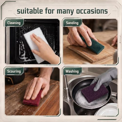 50 Pack Multicolor Fine Scuff Pads 6 X 9 in Abrasive Sanding Pad - color: Multicolor