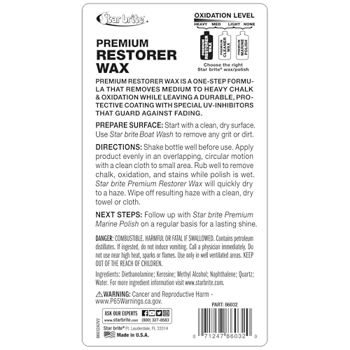 STAR BRITE Premium Restorer Wax for Medium to Heavy Oxidation - style: 32 Ounce