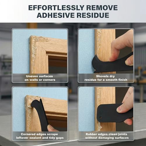 Caulk Gun Kit preventing continuous dripping with dual-mode switch, 10 OZ 360° Rotating Barrel with Scraper and Silicone Sealant for DIY Home Bathroom Renovation & Handyman