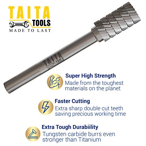 SA-3 Cylindrical Double-Cut Carbide Burr, 1/4 in Shank, 5 Pack - style: 5pc