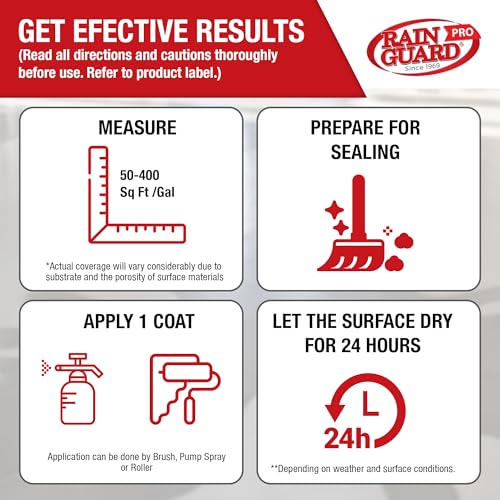 RAIN GUARD PRO CR-0701 MICRO-SEAL Concentrate Makes 10 Gallons - Clear Natural Finish - All Purpose Deep Penetrating Water Repellent Protection For Wood, Concrete and Masonry Surfaces - Pro Approved - size: 1 Gallon (Makes 10 Gallons)