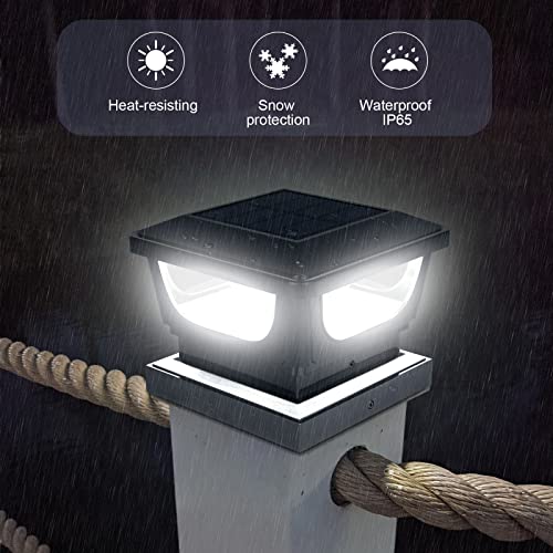 Solar Post Cap Lights for 3x3 Metal & 4x4 Vinyl/Wood Fence Posts, 6 Pack - size: 6 Pack