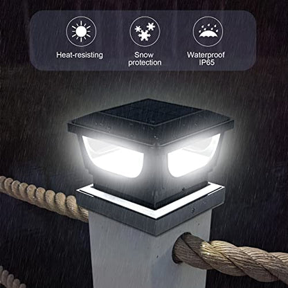 Solar Post Cap Lights for 3x3 Metal & 4x4 Vinyl/Wood Fence Posts, 6 Pack - size: 6 Pack