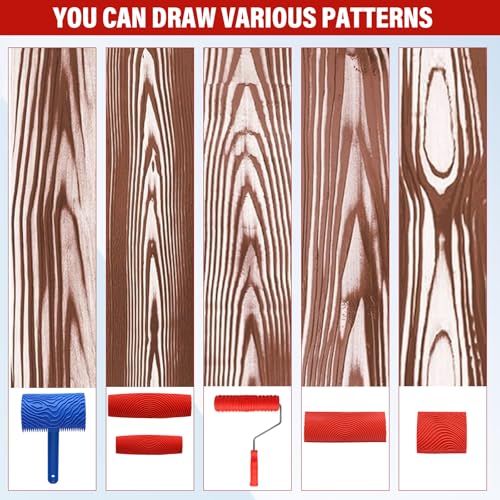 3PCS Wood Grain Tool Set, Soft Rubber, for DIY Faux Wood Painting