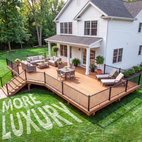 Egadis 2 Pack 36 in x 6 ft Modular Aluminum Porch and Deck Railing Kit - color: Level 6ft - 2Panel 2Post