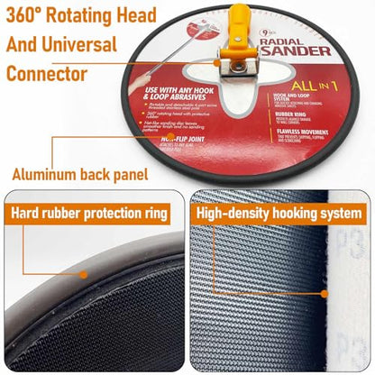 Drywall Sander 9 Inch Radial Round Sander Set - size: 9'' Drywall Sander A Set