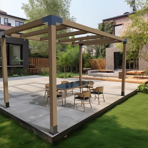 4 Pack Pergola Brackets 4x4 (Actual: 3.5x3.5 Inch), Rafter Post Bracket for Deck Railing, Wall Mount Kit for Lumber Gazebo Sunroom Carport - size: 4 Pieces