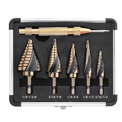 Hex Shank Cobalt Step Drill Bit Set - size: M35-6PC
