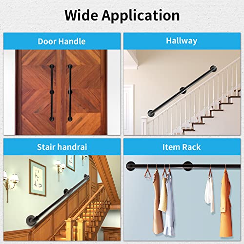 Wall Handrail 7FT/210CM, Industrial Staircase Railing 1.25 Inch Tube Diameter - size: 7 Feet