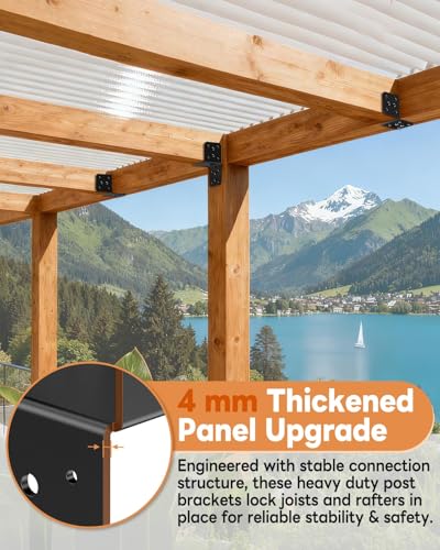 4 Pack Black Joist Hanger Brarket, 4 x4 Brackets for Wood - color: Black-4 Pcs