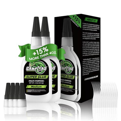 Medium Super CA Glue Kit 4.6 oz, All Purpose Clear Superglue for Ceramic Metal Plastic Wood 3D Printing, Strong Instant Cyanoacrylate Adhesive for DIY Craft Hobby Model Aquarium Leather Glass Rubber - size: 4 oz., style: MEDIUM VISCOSITY