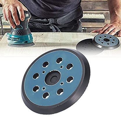 Sander Backing Pad 5 Inch Hook and Loop Replacement Pad 8 Dust Holes 4 Screw Holes for Most Grinders, Rubber ABS Construction for Flat Surface Sanding, Dark Blue Black 2 Pack