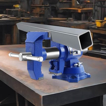 FATO 5” 360° Ductile Iron Bench Vise, 8800LB Force Blue - size: Multipurpose-5"