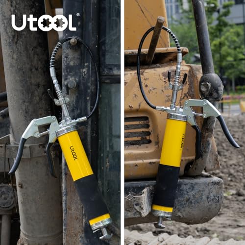 UTOOL 8000 PSI Heavy Duty Pistol Grip Grease Gun Kit, 14 oz Capacity - size: 4PCS