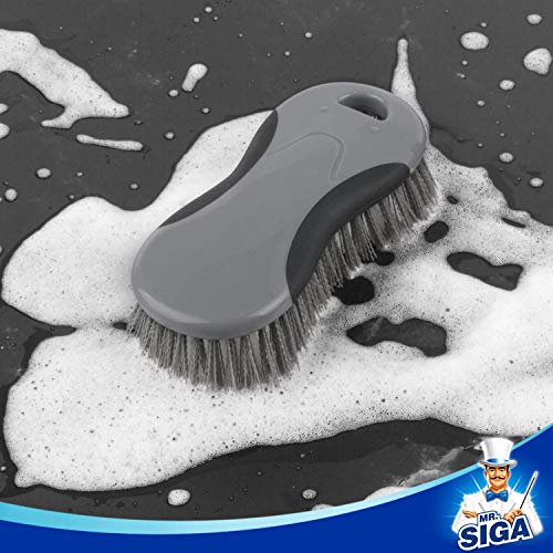 MR.SIGA Multi Purpose Heavy Duty Scrub Brush - Pack of 2 - color: Gray & Black