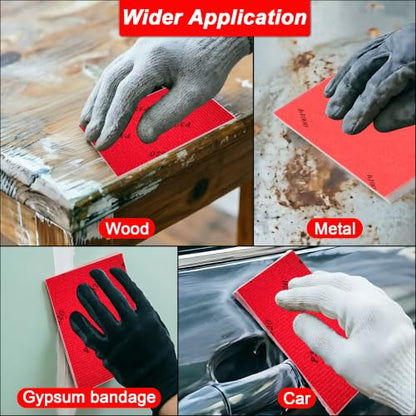 30 Pcs Sanding Sponge Kit,120-600 Grit Foam Wet Dry Washable Sanding Pads with Sanding Block, 3x4 Inch Wet Dry Foam Sandpaper for Wood, Metal,Drywall,Furniture