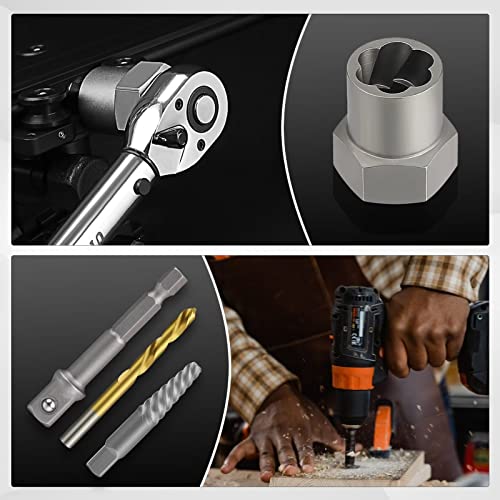 30 Pcs Spiral Screw Bolt Extractor Set Left Hand Drill Bit Set - size: 30Pcs