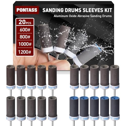 20PCS Sanding Sticks,1/8" Shank Sanding Drum for Dremel Rotary Tool - style: 600 800 1000 1200 Grit