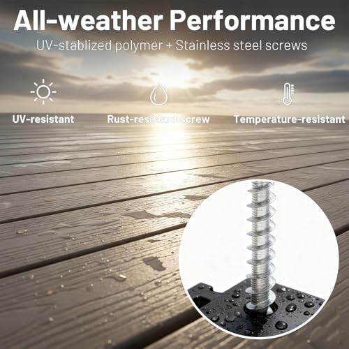 ZONEGRACE 1000 PCS Hidden Deck Fasteners for Composite Decking Board,Composite Deck Clips & Plastic Hidden Fastners with Stainless Steel Screws & Installation Tools,Universal Nylon Clips for Decking