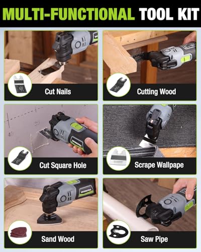 WORKPRO 400W Corded Oscillating Multi-Tool Kit - size: Corded 400 W