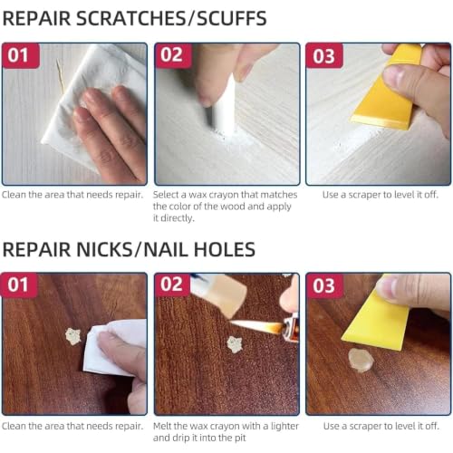 Kenbry Wood Filler Stick Warm White, Wax Fill Stick for Wood Repair